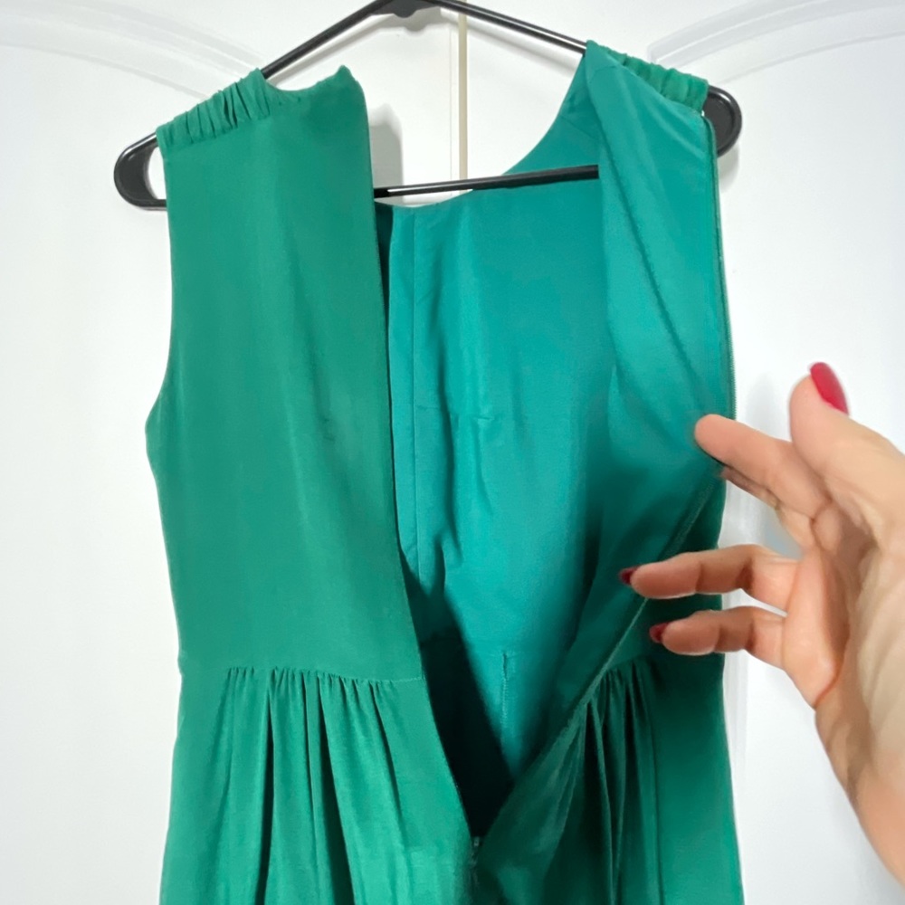 Madewell Green 100% Silk Fully Lined Mini Dress size 4 - Picture 8 of 8